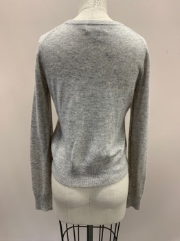 Womens, Sweater, CHARTER CLUB, Heather Gray, Cashmere, Solid, XS, CN, B.F.,