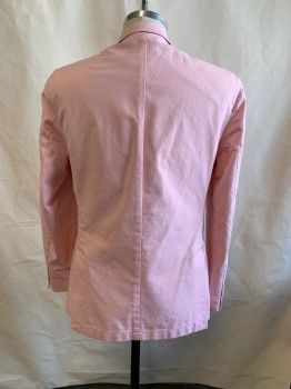 Mens, Sportcoat/Blazer, BROOKS BROTHERS, Pink, Poly/Cotton, 40R, Notched Lapel, Single Breasted, Button Front, 2 Buttons, 3 Pockets
