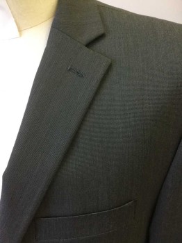 Mens, Suit, Jacket, MICHAEL KORS, Gray, Polyester, Rayon, Heathered, 40R, 2 Button Single Breasted, 1 Welt, 2 Pockets with Flaps, 2 Slits at Back