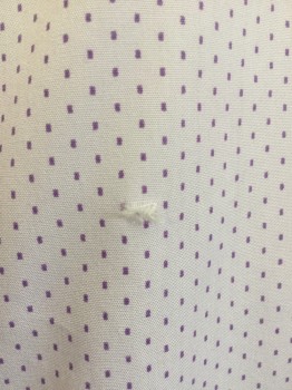 RYAN SEACREST, Lavender Purple, Purple, Cotton, Dots, Button Front, Collar Attached, Long Sleeves, *Small Hole on Back of Shirt