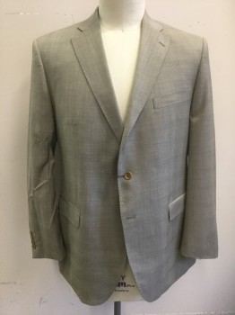 EMILIO YUSTE, Taupe, Brown, Wool, Glen Plaid, Check - Micro , Taupe with Faint Brown Microcheck Glenplaid, Single Breasted, Notched Lapel, 2 Buttons, 3 Pockets, Solid Tan Lining