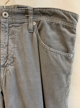Mens, Casual Pants, A&G, Gray, Cotton, Solid, 36/30, Flat Front, 5 Pockets, Zip Fly, Button Closure