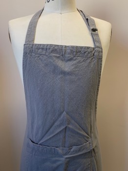 LES ATELIERS, Gray, Cotton, Solid, Adjustable Neck Strap, 1 Pocket, Back Tie