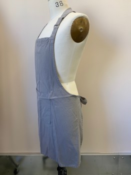 LES ATELIERS, Gray, Cotton, Solid, Adjustable Neck Strap, 1 Pocket, Back Tie
