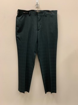 Mens, Slacks, STRUCTURE, Charcoal Gray, Polyester, Plaid, 34/30, F.F, 4 Pockets, Zip Fly, Belt Loops,