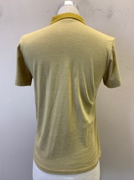 BOLT, Moss Green, Yellow, Cotton, Heathered, S/S, Collar Attached,,  3 Buttons