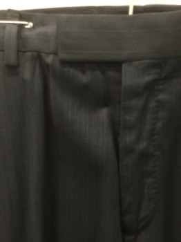 STRUCTURE, Black, Polyester, Rayon, with Slight Gray Stripe, Flat Front, Button Tab, Zip Fly, 4 Pockets, Belt Loops