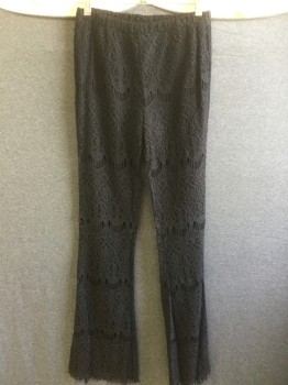 FOREVER 21, Black, Cotton, Polyamide, Solid, Solid Shorts Under Lace Pants, Elastic Waist,