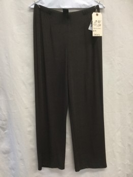 Womens, Pants, CHICOS, Espresso Brown, Acetate, Spandex, Solid, 8/10, Stretch Fabric, Elastic Waist, Darted Front