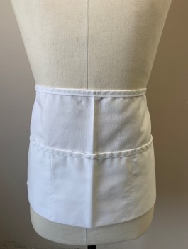 FAME, White, Poly/Cotton, Solid, Twill, 3 Pockets/Compartments, Self Ties at Waist