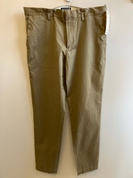 BANANA REPUBLIC, Khaki Brown, Solid, F.F, Zip Front, Belt Loops, 5 Pckts,