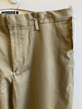 BANANA REPUBLIC, Khaki Brown, Solid, F.F, Zip Front, Belt Loops, 5 Pckts,