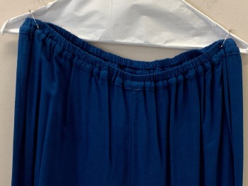 Womens, Pants, NO LABEL, Dk Blue, Viscose, Solid, W30, Elastic Waist Band With D String