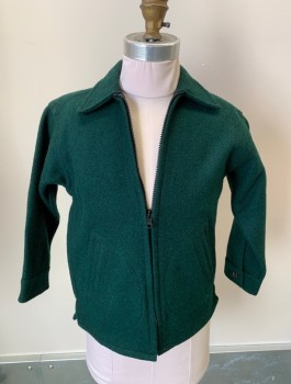 JOHNSON, Forest Green, Black, Wool, 2 Color Weave, Zip Front, Welt Pockets, **MULTIPLES