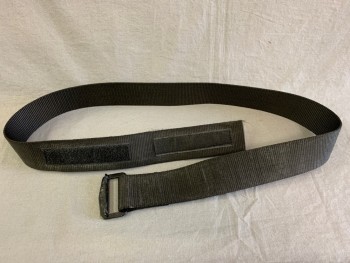 Unisex, Fire/Police Belt, NO LABEL, Black, Nylon, Solid, XL, Tactical Belt, with Black Buckle