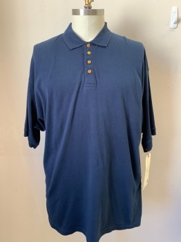 BFC, Navy Blue, Cotton, Solid, S/S,
