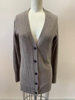 Womens, Sweater, BLOOMINGDALE'S, Taupe, Cashmere, XS, V-N, Single Breasted, B.F.