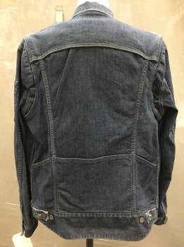 Mens, Casual Jacket, LEVI, Denim Blue, Cotton, Solid, XL, Vintage Look, Extra Pocket On Sleeve, Detached Back Yoke