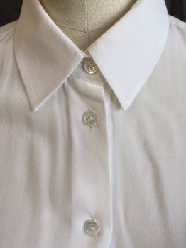 EQUIPMENT, Off White, Silk, Solid, Collar Attached, Button Front, Long Sleeves,
