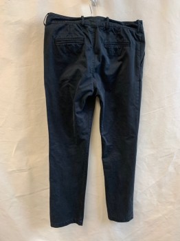 Mens, Casual Pants, N/L, Faded Black, Cotton, Solid, 34/31., Flat Front, 5 Pockets, Zip Fly, Button Closure, Belt Loops