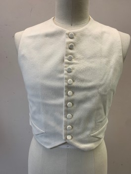 N/L MTO, Cream, Wool, Solid, Single Breasted, Self Fabric Covered Buttons, Round Neck, 2 Faux "Pockets" with Batwing Flap Detail, Short Waisted, Self Lacings/Ties in Back, Made To Order Reproduction