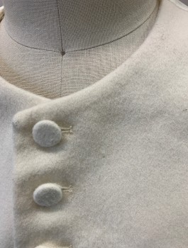 N/L MTO, Cream, Wool, Solid, Single Breasted, Self Fabric Covered Buttons, Round Neck, 2 Faux "Pockets" with Batwing Flap Detail, Short Waisted, Self Lacings/Ties in Back, Made To Order Reproduction