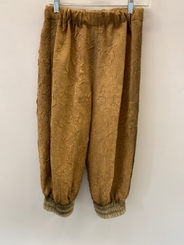 N/L, Lt Brown, Polyester, Wool, Text, Elastic Waist Band  Knicker Style, With Cream And Brown Wool Hem. Aged