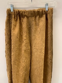 N/L, Lt Brown, Polyester, Wool, Text, Elastic Waist Band  Knicker Style, With Cream And Brown Wool Hem. Aged