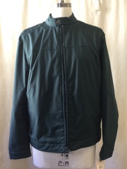 Mens, Casual Jacket, MICHAEL KORS, Forest Green, Polyester, Solid, XL, Zip Front, 2 Zip Pockets