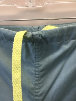 FASHION SEAL, Slate Blue, Poly/Cotton, Solid, Drawstring Waist with Lemon Yellow Cord. Drawstring, 1 Patch Pocket on Bum, **Barcode Behind Pocket