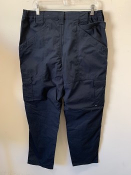 511 TACTICAL, Navy Blue, Poly/Cotton, Solid, Cop, Cargo Pants, Zip Fly, 8 Pockets Total, Belt Loops, Elastic Waist