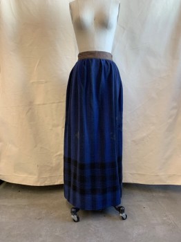 MTO, Blue, Faded Black, Gray, Wool, Stripes, Plaid, *Aged/Distressed* Bttn. Closure, *Several Holes and Stains*
