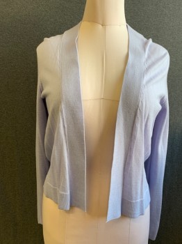 BANANA REPUBLIC, Lt Blue, Wool, Solid, Pale Periwinkle, No Closures, Rib Knit Stripe And 3 Button Placket CB