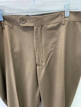 CARLO LUSSO, Tobacco Brown, Polyester, Rayon, Solid