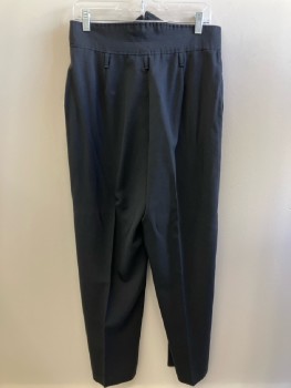 P.C. SPORT, Black, Solid, Culottes, Pleated, Zip Front, Belt Loops, 2 Pckts,