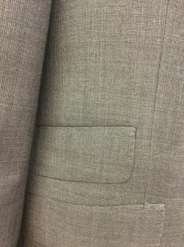 PAUL SMITH, Gray, Wool, Plaid, Single Breasted, 2 Buttons, Notched Lapel, Top Stitch, 3 Pockets,