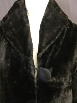 MTO, Black, Cotton, Silk, Solid, Shawl Collar, 2 Covered Button with Loops, Cuffed Sleeves, 4 Inch Wide Back Strap, Carcoat Length