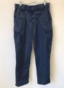 511 TACTICAL, Navy Blue, Cotton, Solid, Ripstop Material, Cargo Pockets, Zip Fly, Wide Belt Loops