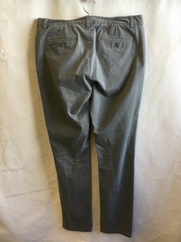 BONOBOS, Olive Green, Cotton, Spandex, Solid, 1.5" Waistband with Belt Hoops, Flat Front, Zip Front, 4 Pockets