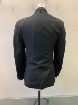 Mens, Suit, Jacket, BROOKS BROTHERS, Black, Wool, 32/30, Shawl Lapel, Single Breasted, Button Front, 1 Button, 3 Pockets,
