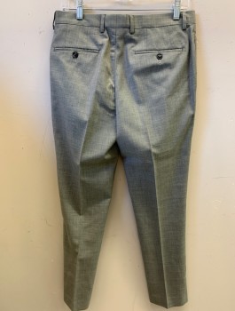 Mens, Suit, Pants, TOPMAN, Gray, Polyester, Solid, 32/29, F.F, Slash Pockets,