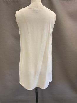 Womens, Top, LAFAYETTE 148, Beige, Silk, Solid, XS, Scoop Neck, Sleeveless, Stain At Neck