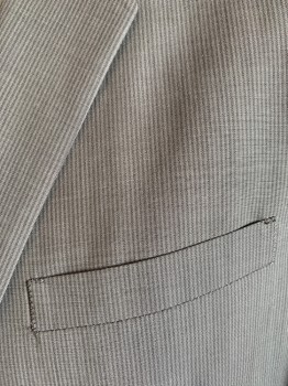 THEORY, Beige, Dk Beige, Wool, Stripes - Vertical , Very Slim, Single Breasted, 2 Buttons,  Narrow Notched Lapel, 3 Pockets, Double Vent Back