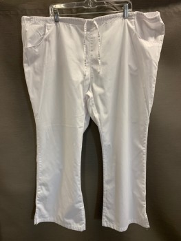 DICKIES, White, Poly/Cotton, Solid, Drawstring Waistband, 3 Pckts,