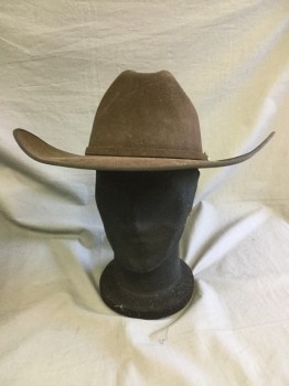 Mens, Cowboy Hat, PANHANDLE COLLECTION, Dk Brown, Wool, Solid, 22", 7, S, Silver Longhorn Filigred Mini Belt Buckle Hat Band