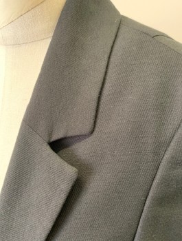 ALL SAINTS, Black, Viscose, Polyester, Solid, Notched Lapel, Open at Center Front with No Closures, 2 Pockets