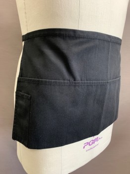 UPDATE, Black, Poly/Cotton, Solid, Twill, 4 Pockets/Compartments (Including Smaller Pencil Pocket), Self Ties at Sides
