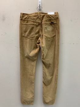 Mens, Casual Pants, Joes Jeans, Camel Brown, Cotton, Solid, 30/34, Corduroy Pants, F.F, Top Pockets, Zip Front, Belt Loops