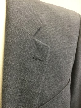 Mens, Sportcoat/Blazer, LANZA - MALIBU, Gray, Turquoise Blue, Wool, Stripes - Pin, 46R, Single Breasted, 2 Buttons,  Notched Lapel,