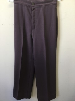 Womens, Slacks, LEVI'S, Purple, Polyester, Solid, W:24, Flat Front, Creased Front, Wide Legs